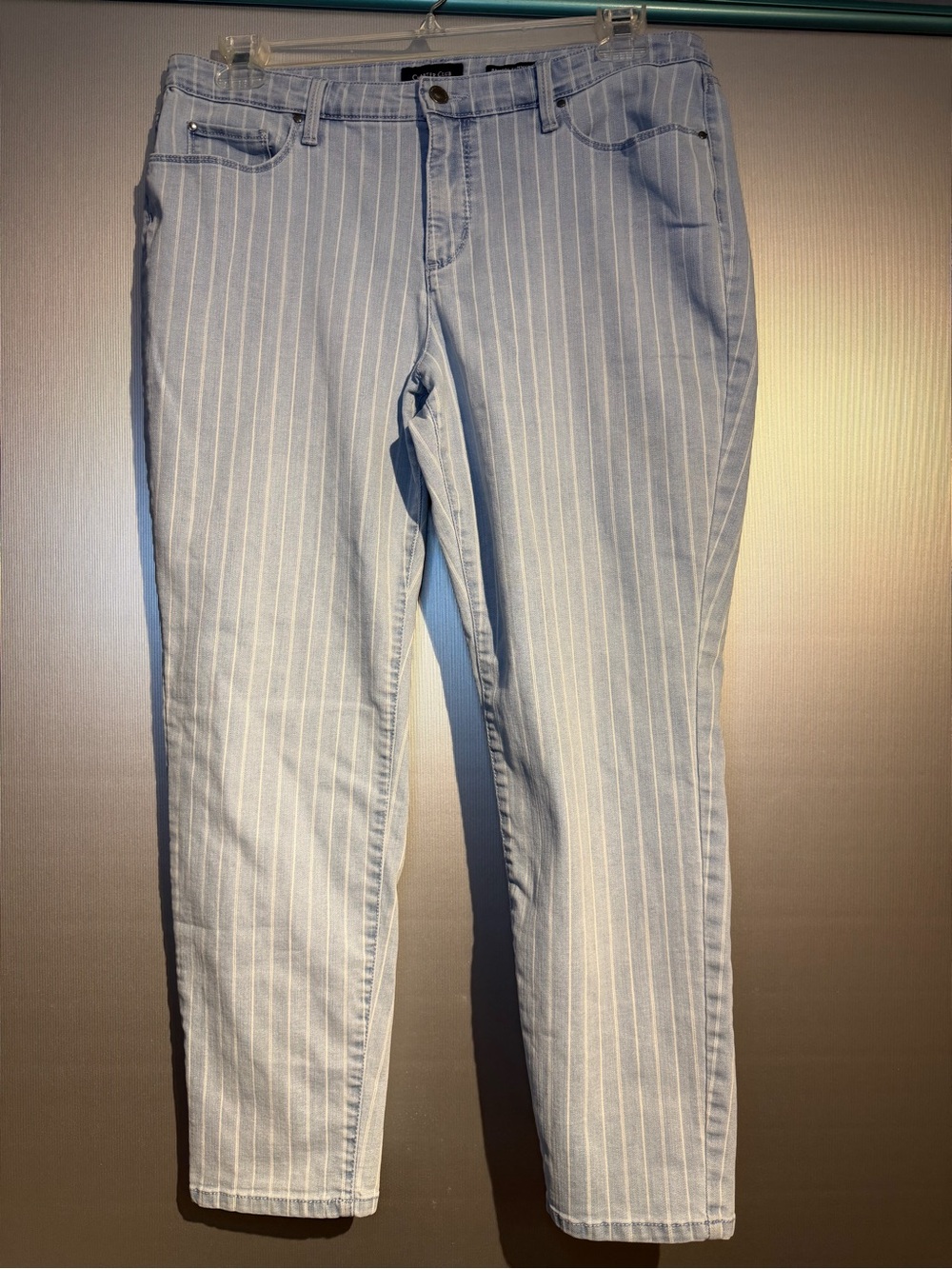 Charter Club Light Blue Pinstripe Slim Jeans